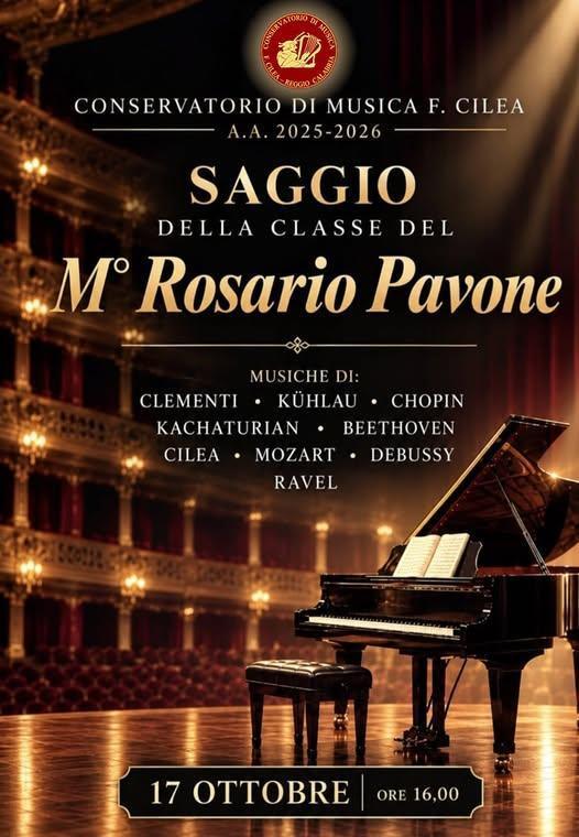 Saggio della classe di Pianoforte del prof. Rosario Pavone (inizio ore 16:00)