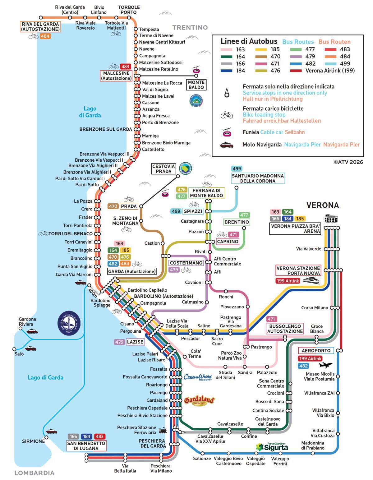 Linee e orari dei bus sul Lago di Garda Linee e orari dei bus sul Lago di Garda