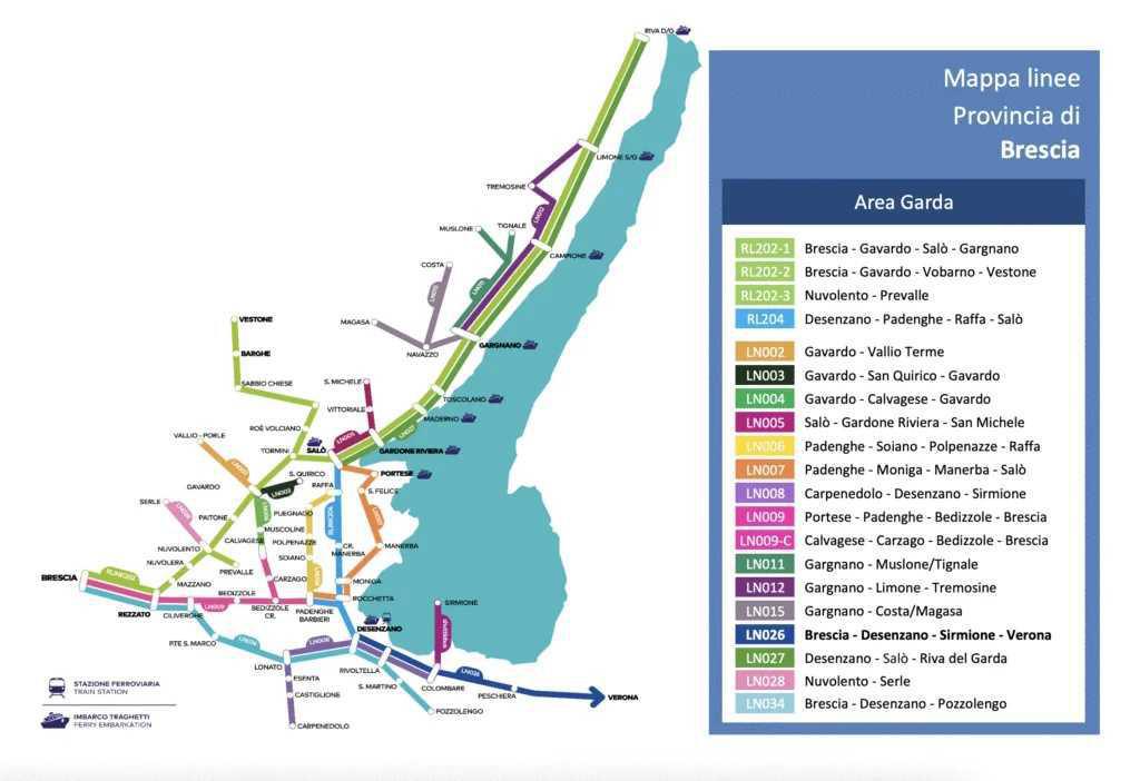 Linee e orari dei bus sul Lago di Garda Linee e orari dei bus sul Lago di Garda