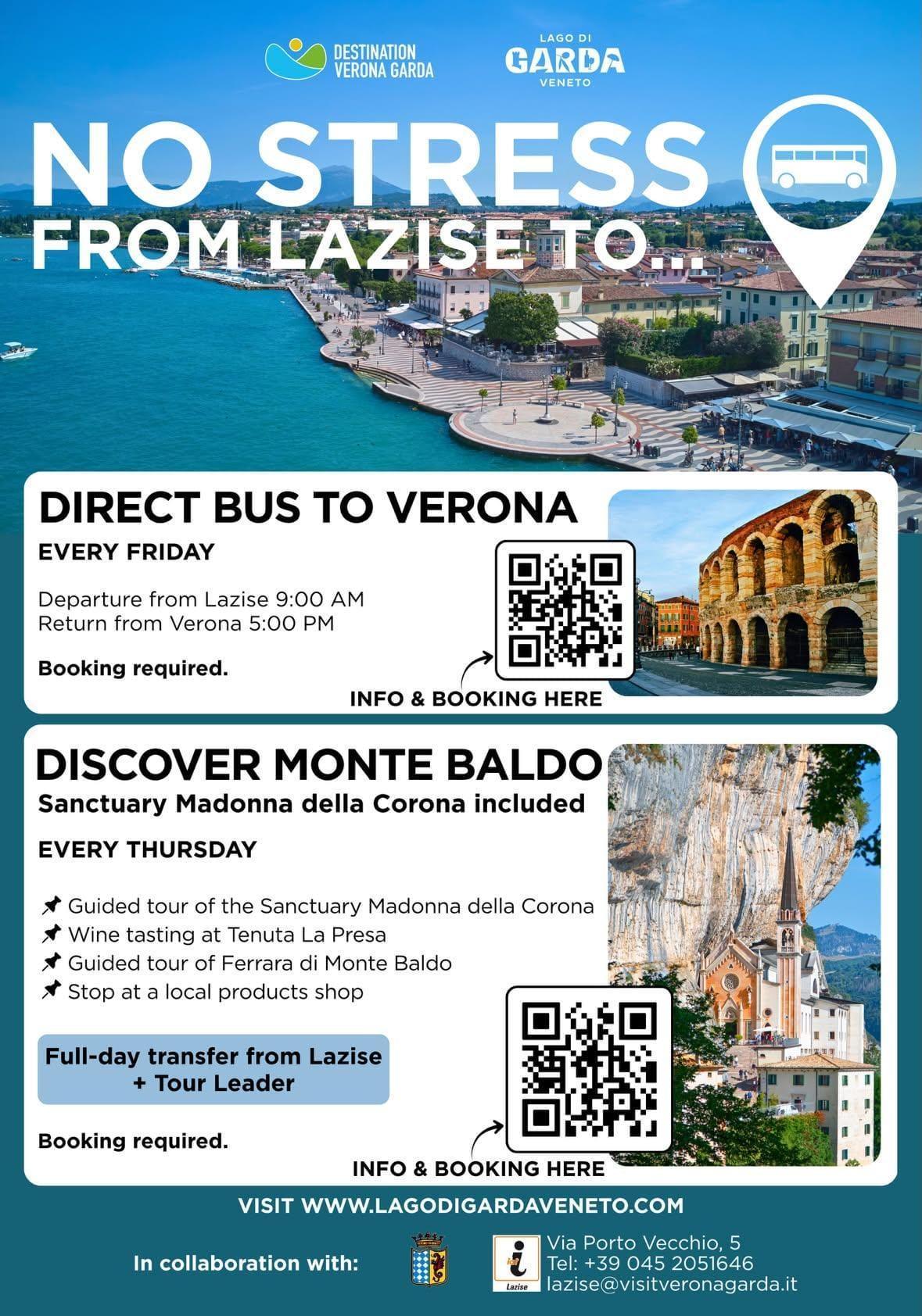 Escursioni e transfer da Lazise: scopri Verona e il Monte Baldo in tutta comodità