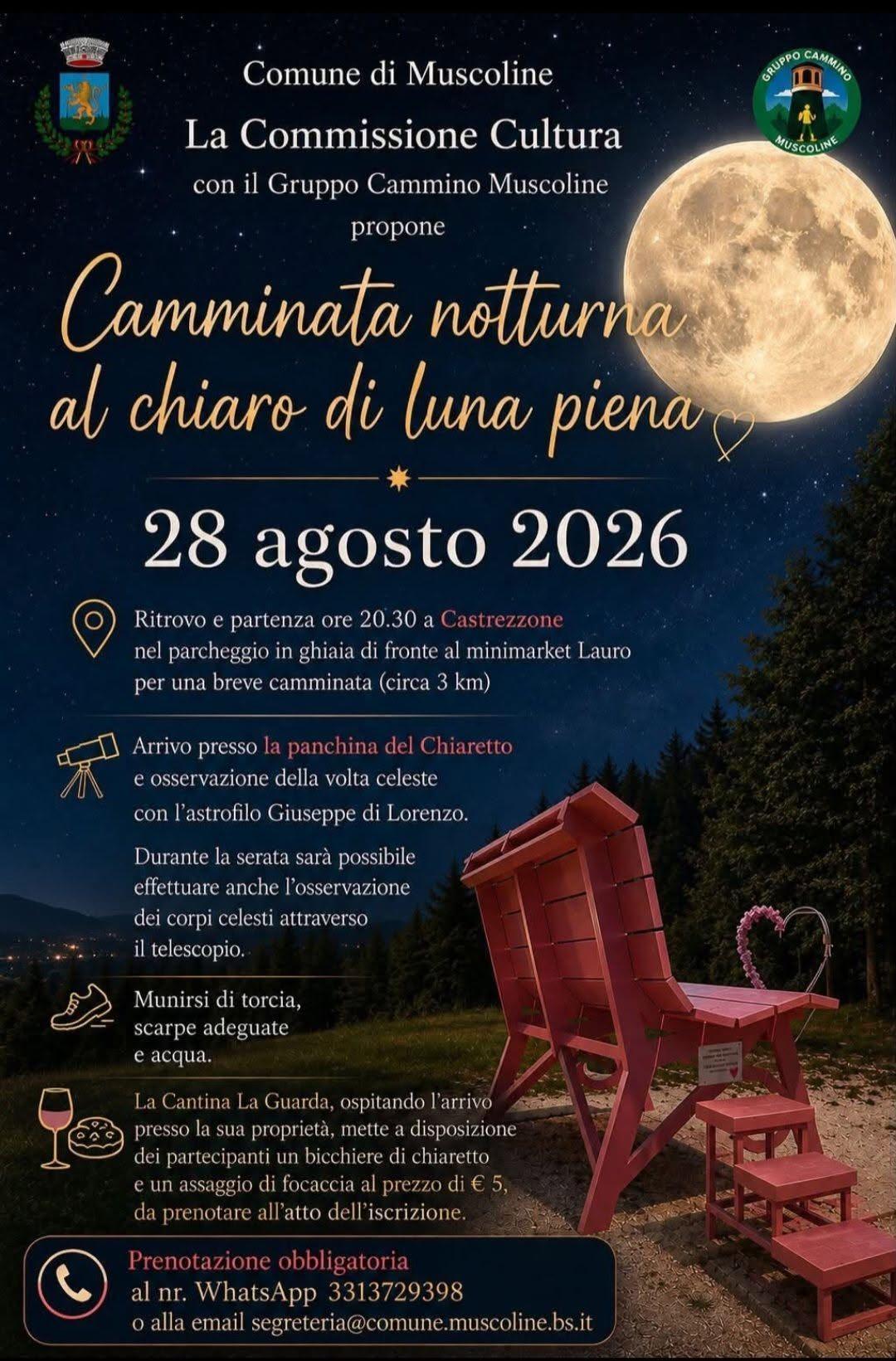 Camminata notturna al chiaro di luna piena