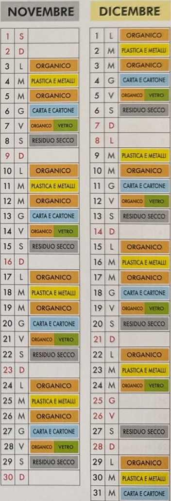 Calendario Porta a Porta