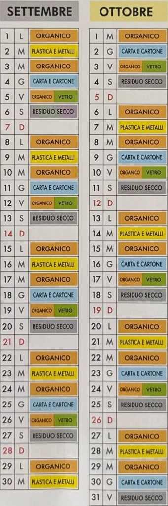 Calendario Porta a Porta