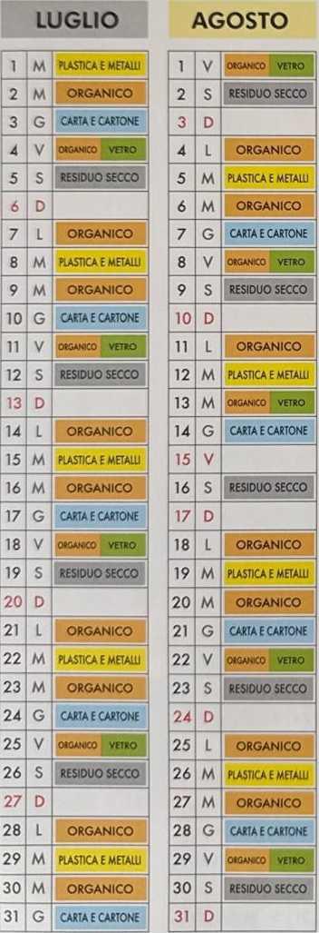 Calendario Porta a Porta