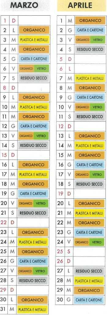Calendario Porta a Porta