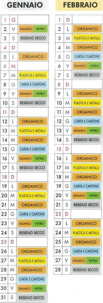 Calendario Porta a Porta