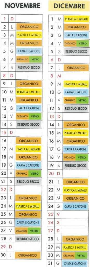 Calendario Porta a Porta