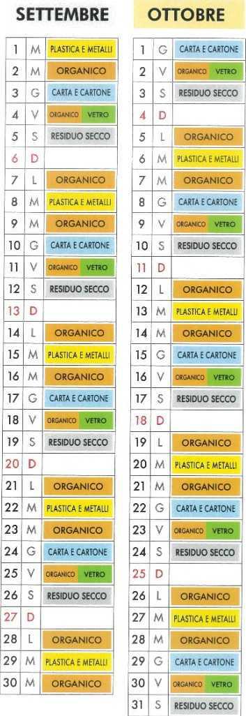 Calendario Porta a Porta