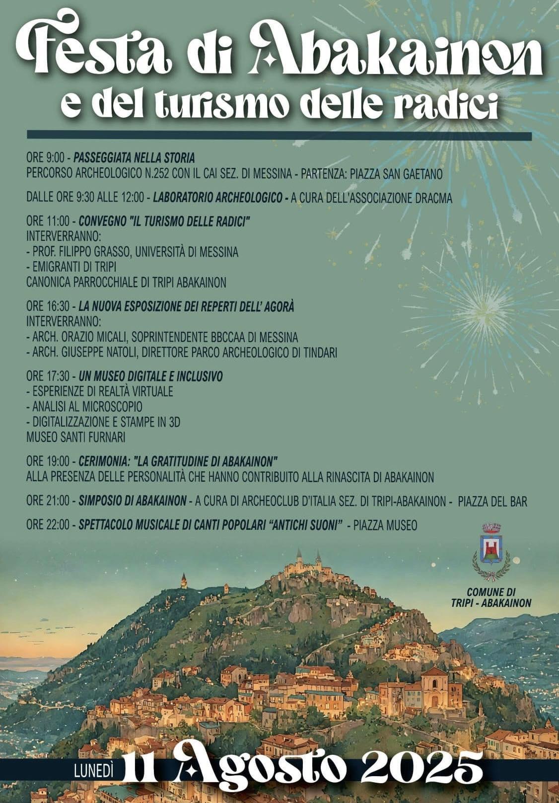 FESTA Dl ABAKAINON E DEL TURISMO DELLE RADICI (inizio ore 9:30)