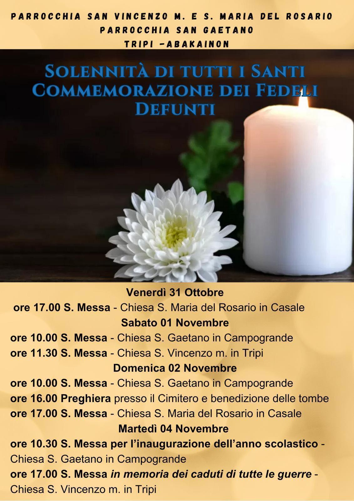 Commemorazione dei Defunti e Solennità di Tutti i Santi