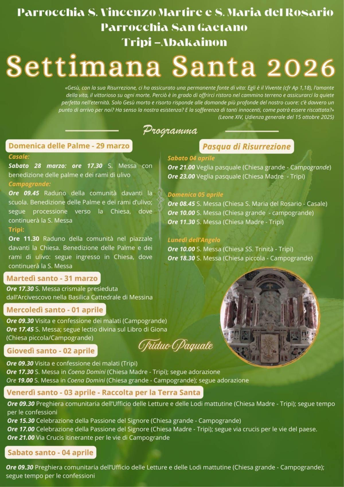Settimana Santa - Programma religioso 