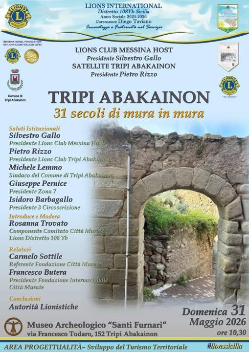 Convegno “Tripi Abakainon – 31 secoli di mura in mura” (inizio ore 10:30) Convegno “Tripi Abakainon – 31 secoli di mura in mura” (inizio ore 10:30)