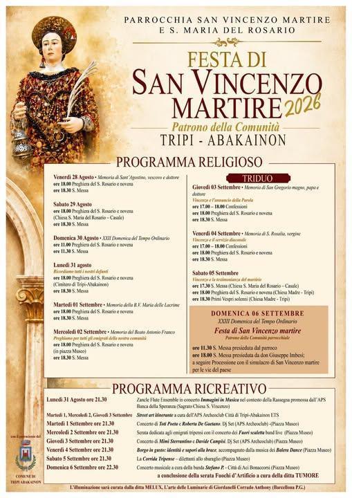 Festa di San Vincenzo Martire 2026