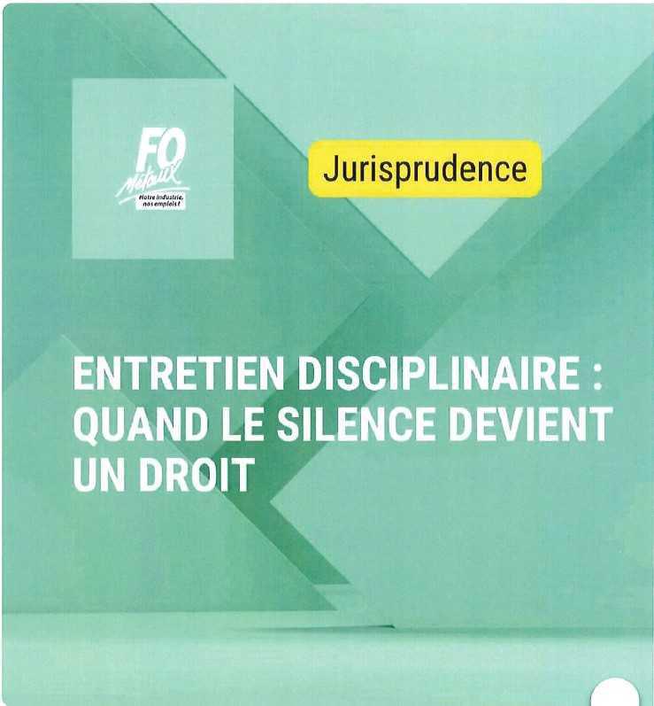 ENTRETIEN DISCIPLINAIRE: Quand le silence devient un droit
