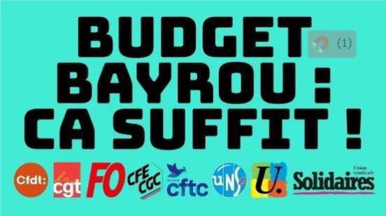 Budget : les sacrifices pour le monde du travail ça suffit ! Budget : les sacrifices pour le monde du travail ça suffit !