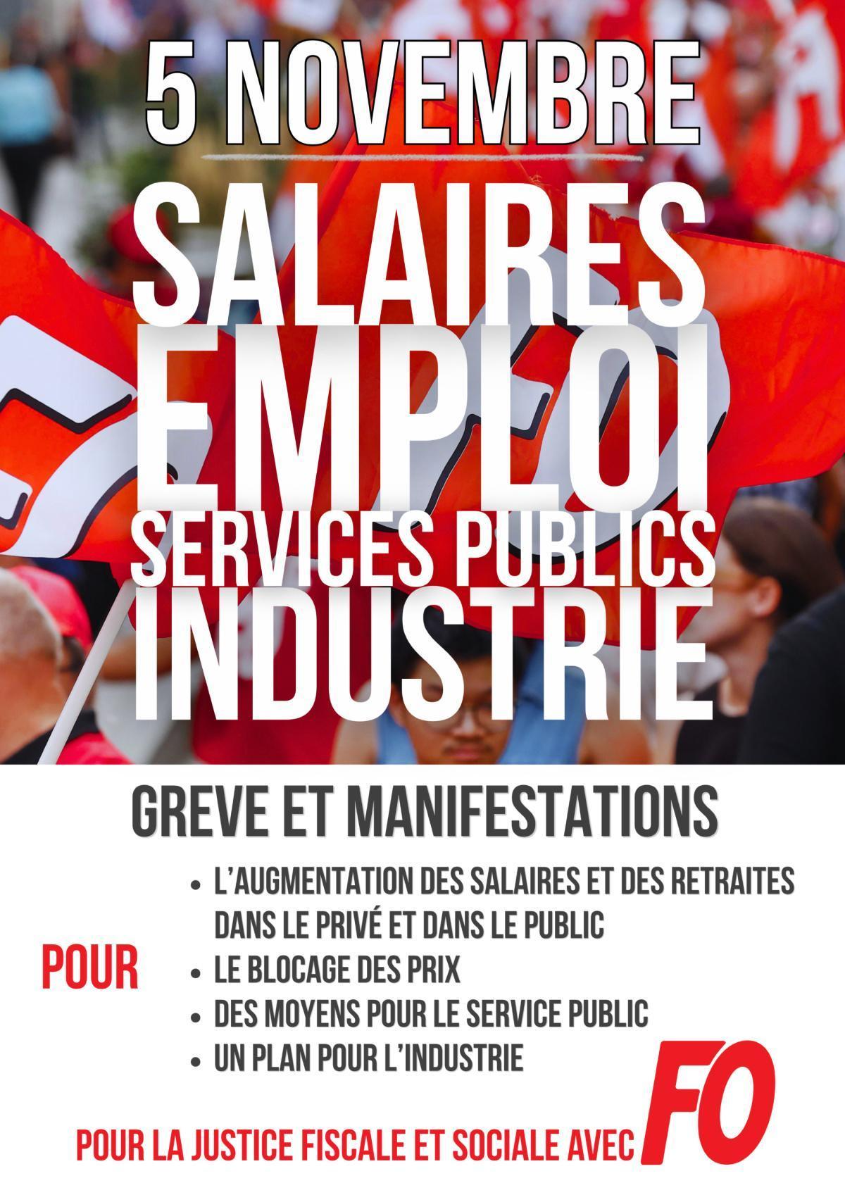 Grève et Manifestations 5 Novembre