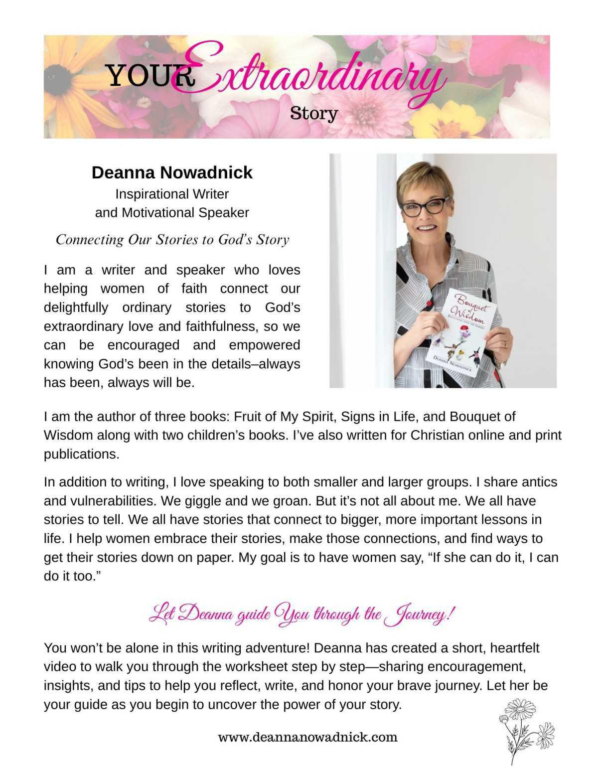 How to Write You Extraordinary Story to Inspire with Deanna Nowadnick How to Write You Extraordinary Story to Inspire with Deanna Nowadnick