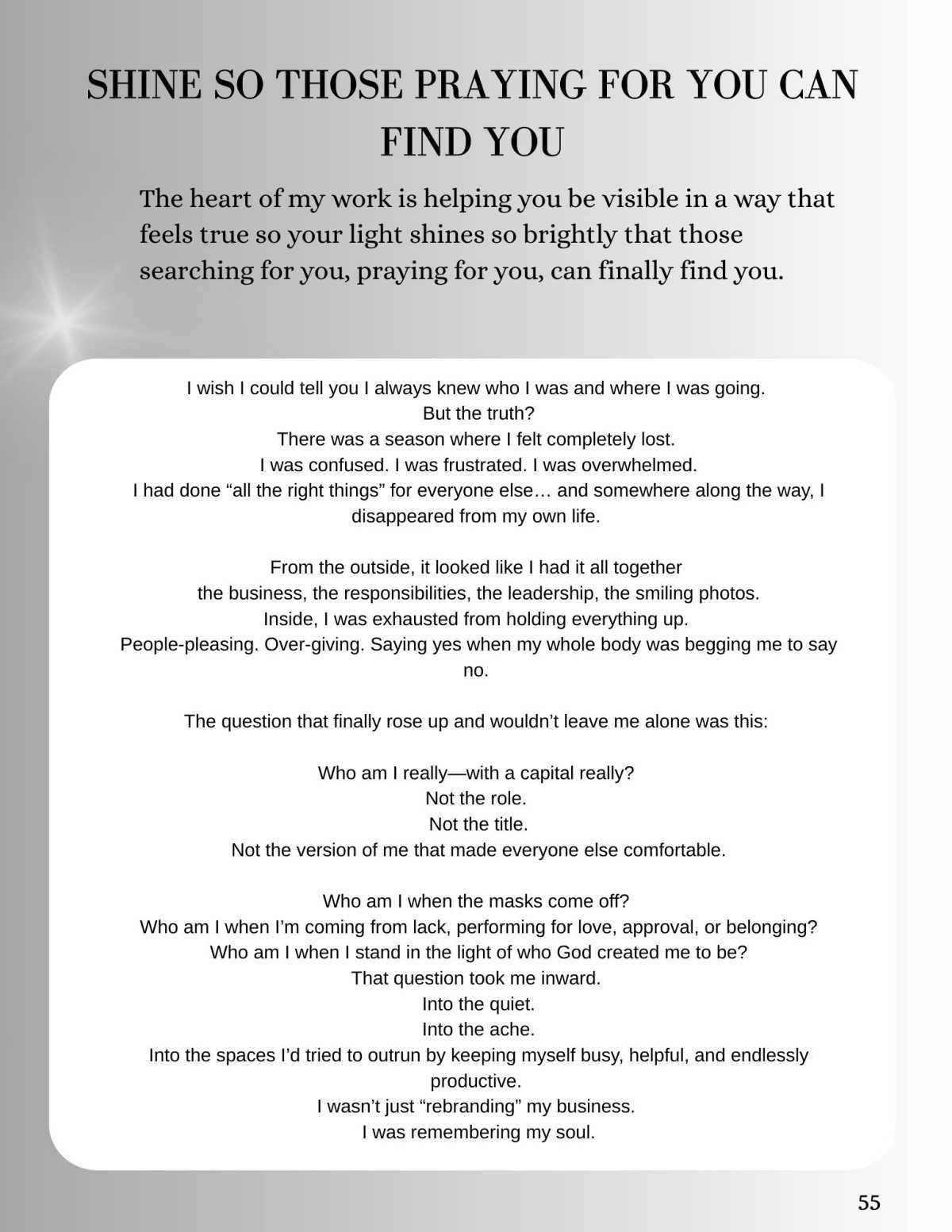 Shine Circle Worksheet with Debbie Prediger 