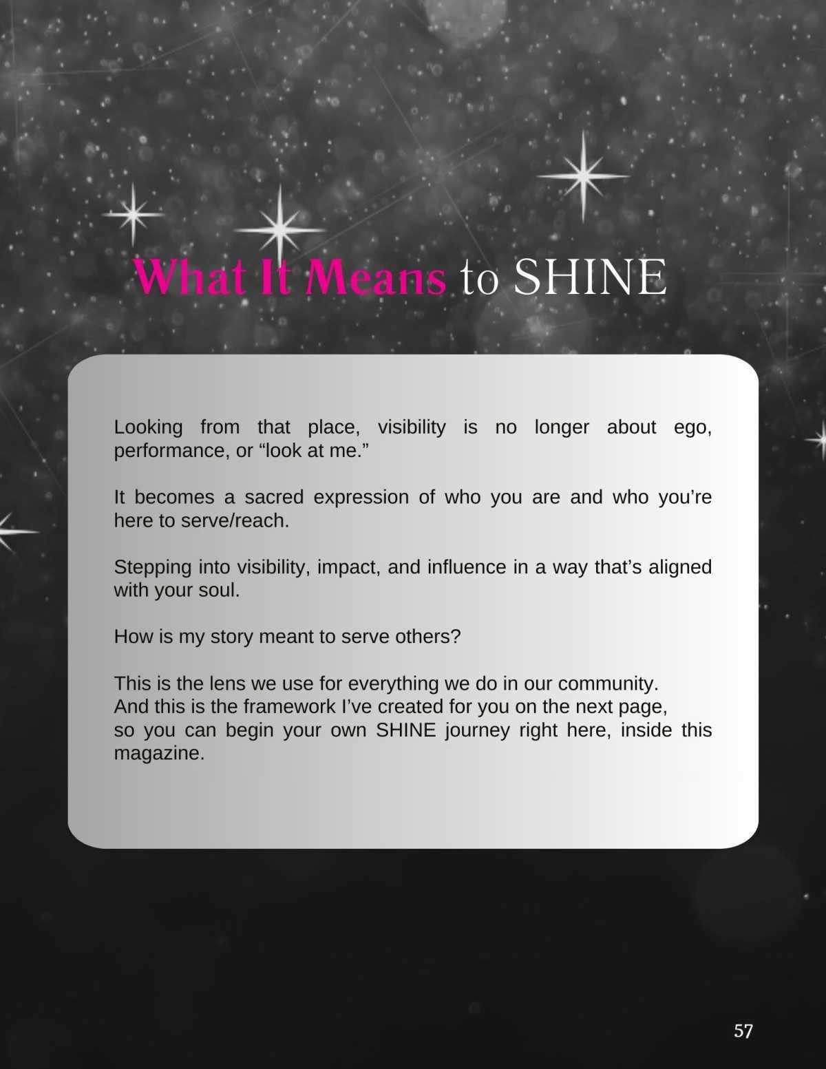 Shine Circle Worksheet with Debbie Prediger 