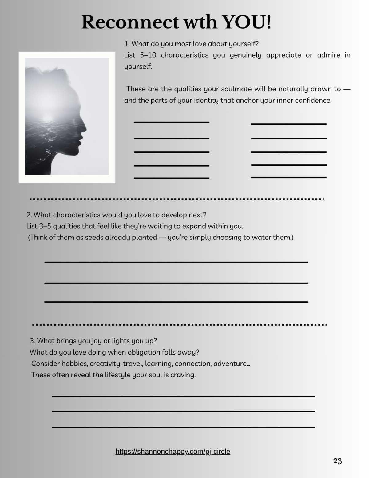 Reconnect with YOU! A reflection by Shannon Chapoy Reconnect with YOU! A reflection by Shannon Chapoy