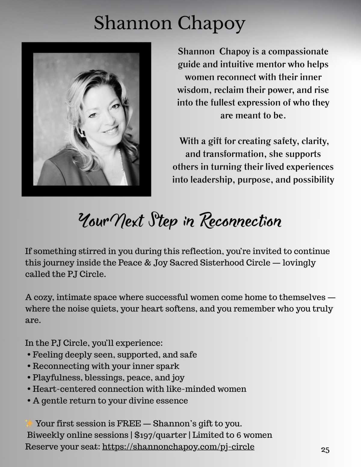 Reconnect with YOU! A reflection by Shannon Chapoy