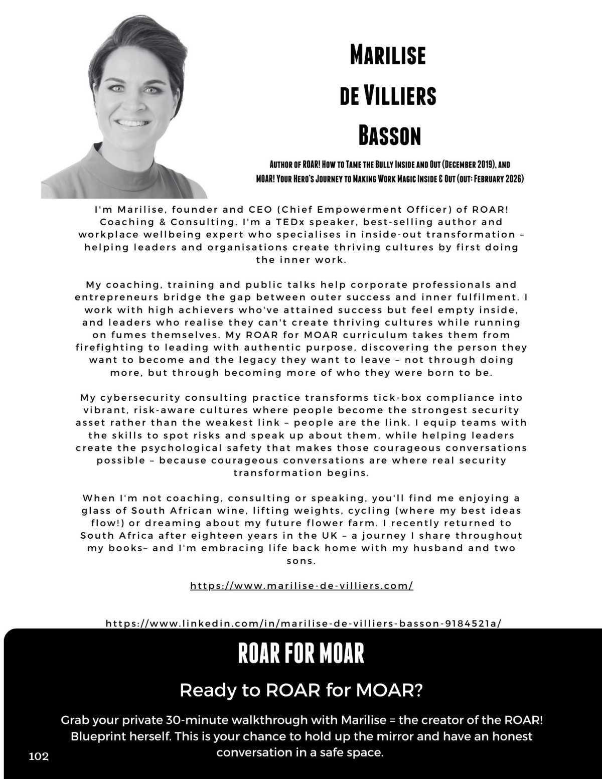 ROAR for MOAR ~ Marilise de Villiers