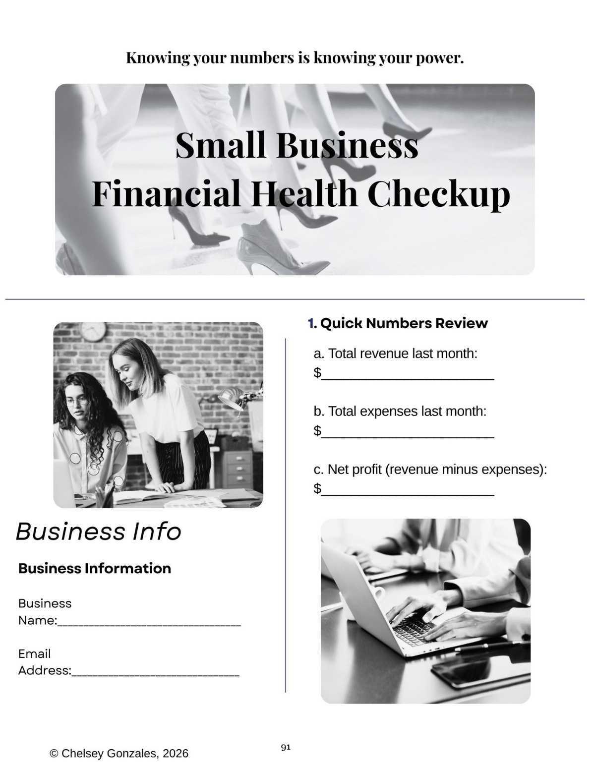 Chelsea Gonzalez - Business Financial Check-Up