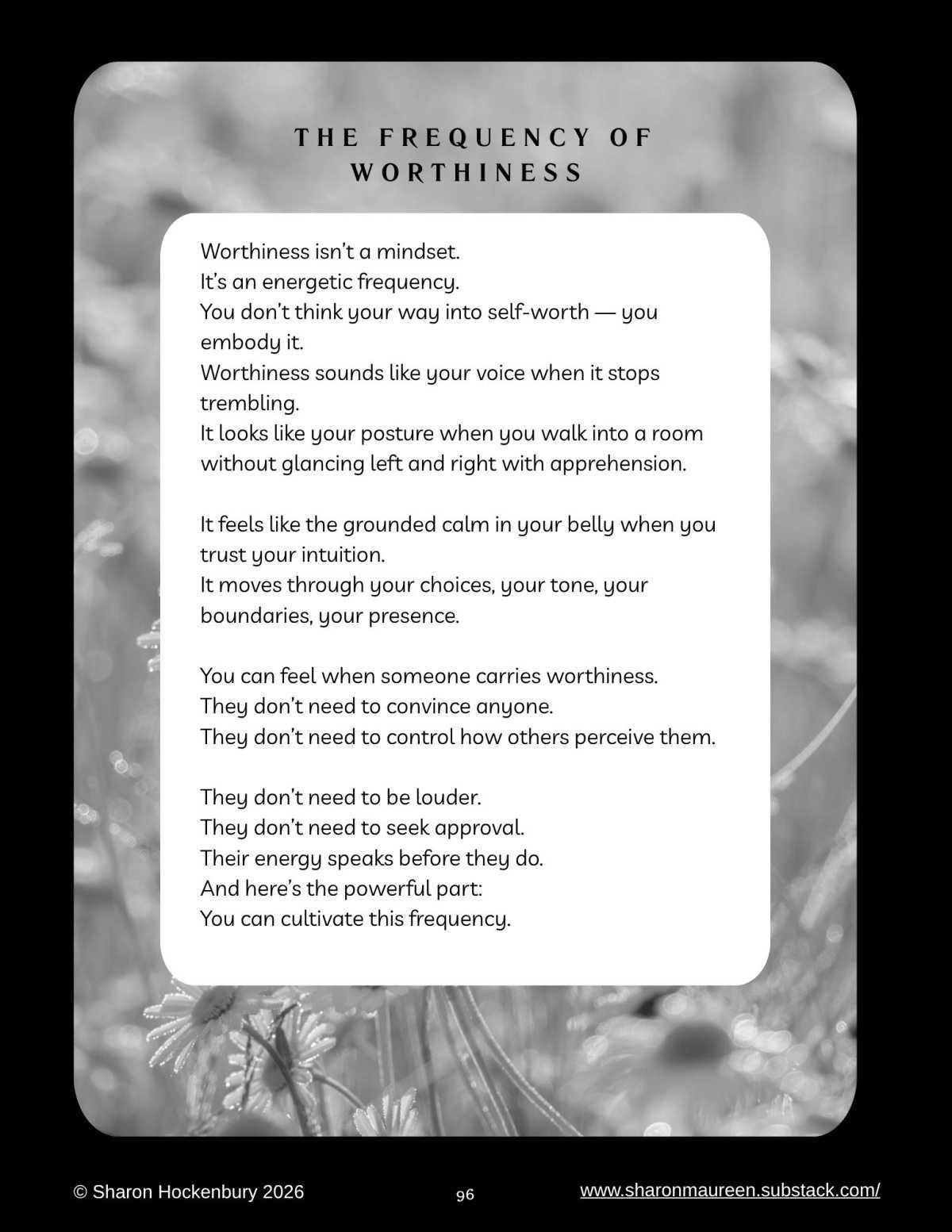 Sharon Maureen Hockenbury - The Frequency Of Worthiness