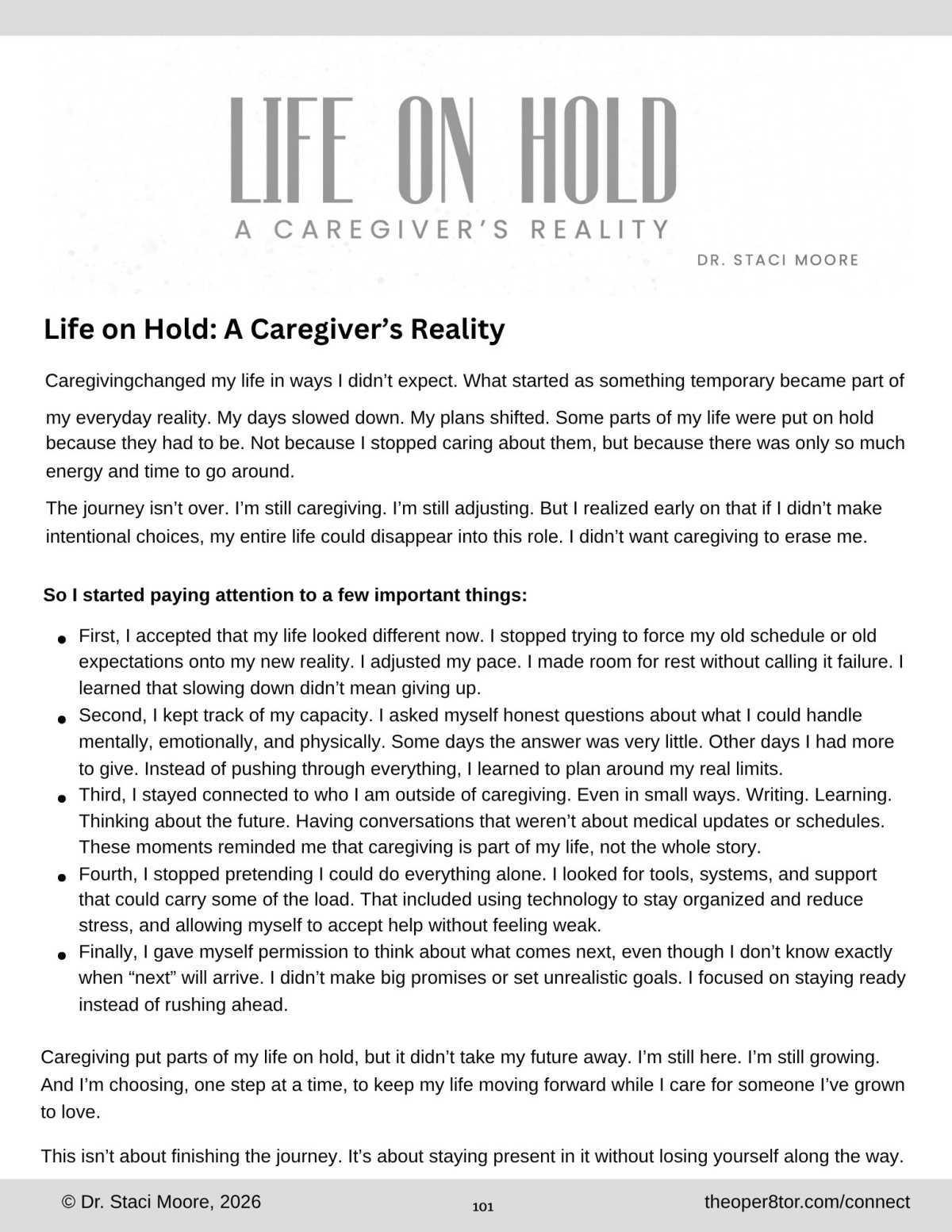Dr. Staci Moore - Innovation In Caregiving