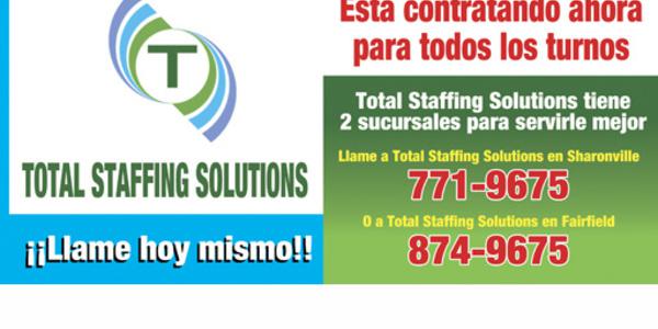 Total Staffing Solutions esta contratando ahora para todos los turnos!