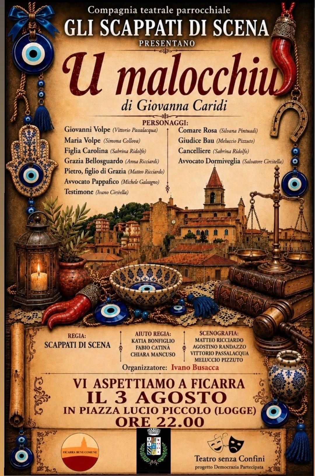 "U MALOCCHIU" - Commedia Filodrammatica Parrocchiale (Inizio ore 22.00)
