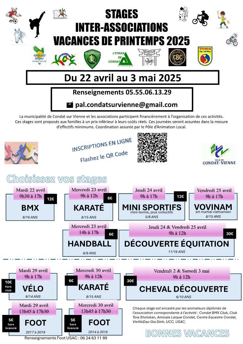 Stages INTER ASSOCIATIONS - Printemps 2025