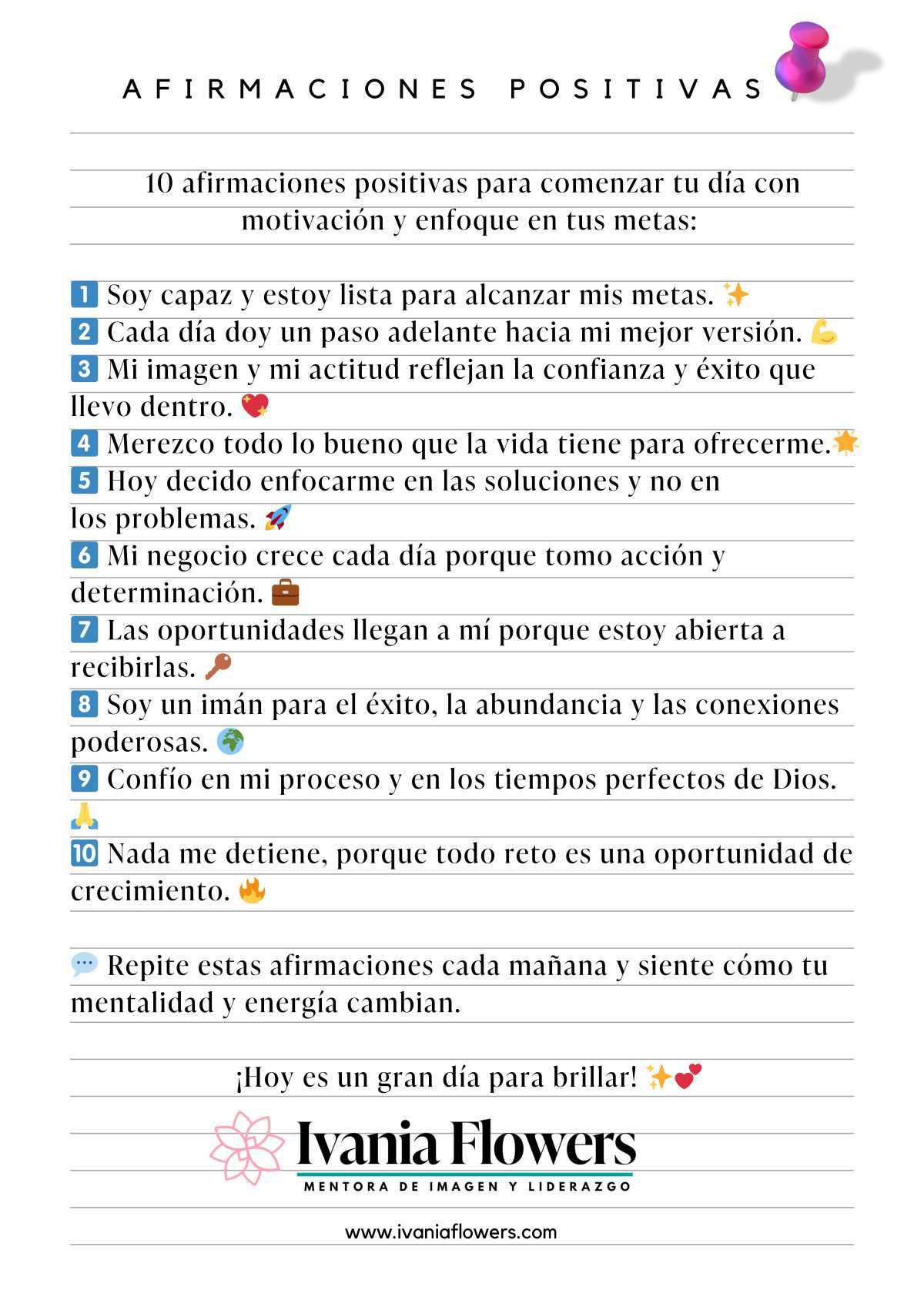 Afirmaciones positivas para Iniciar tu día: