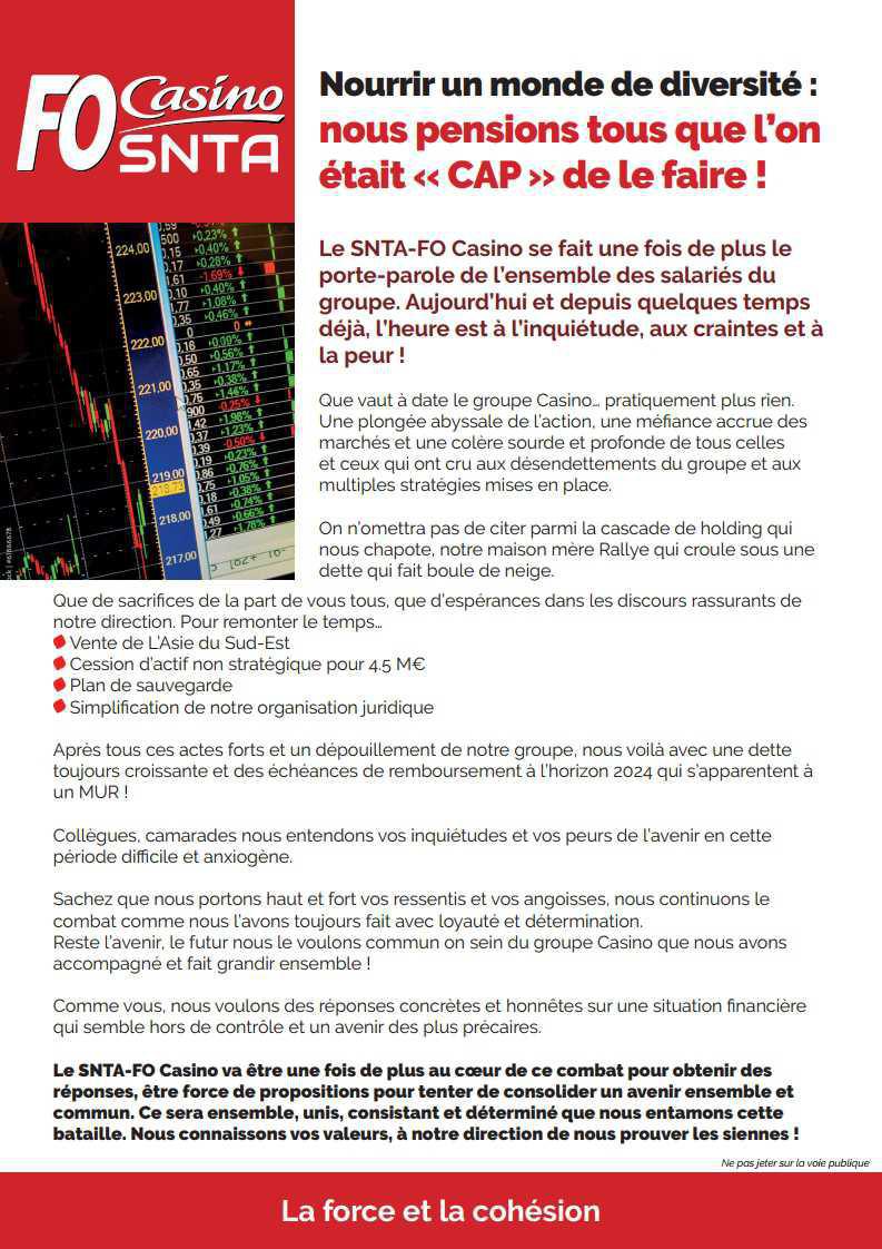 Le Groupe Casino et sa dette - inquiétude?! Le Groupe Casino et sa dette - inquiétude?!