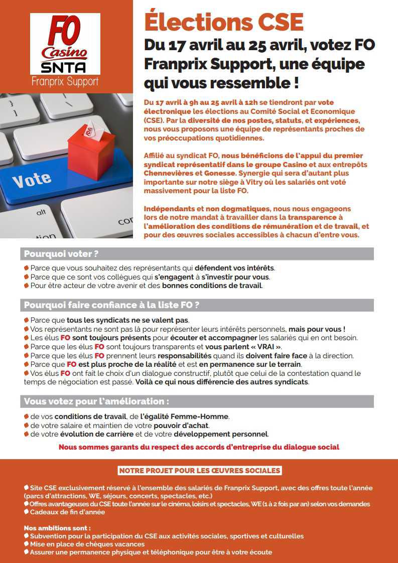 Elections CSE - Franprix Support
