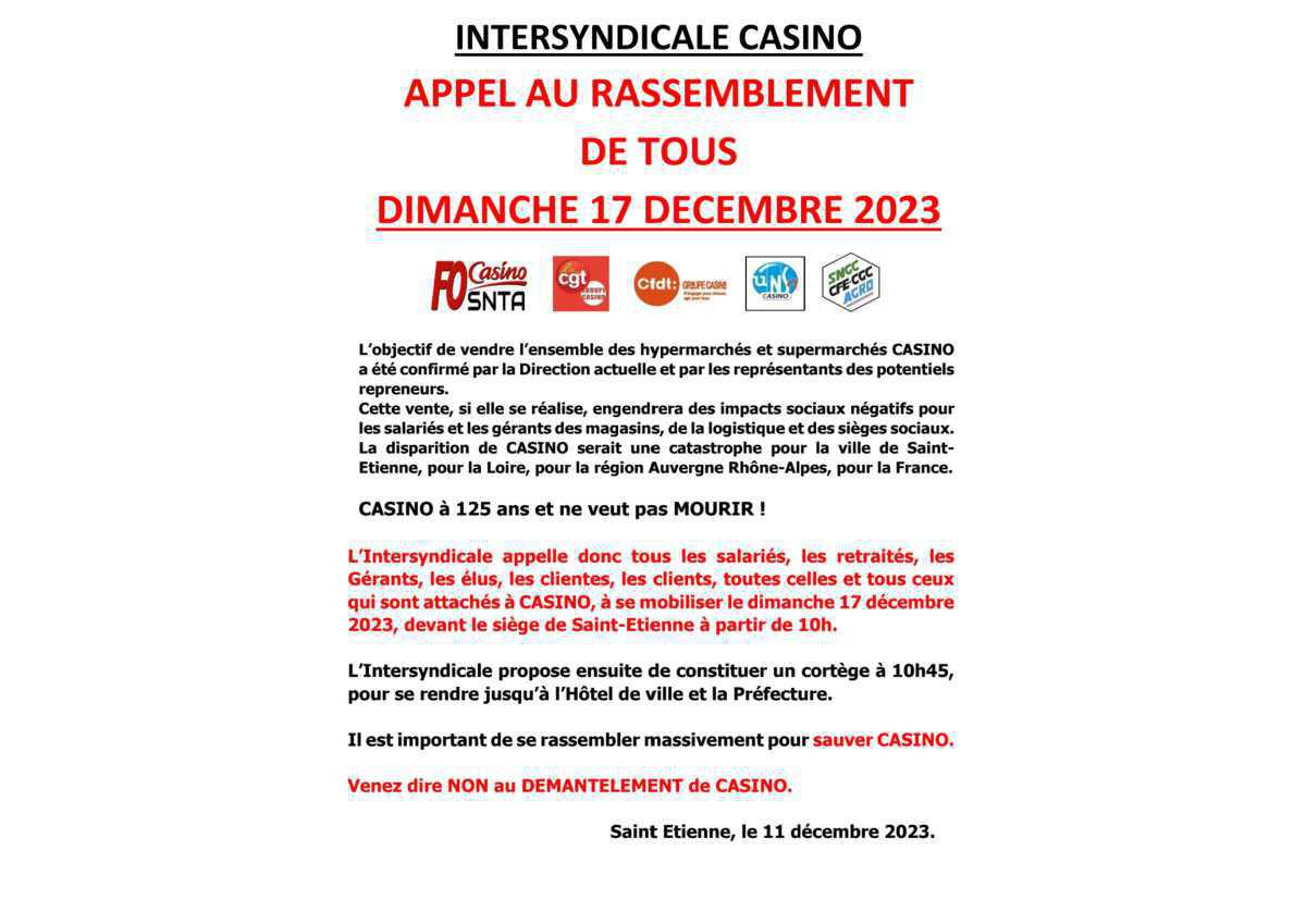 Appel à la mobilisation du 17 décembre 2023 Appel à la mobilisation du 17 décembre 2023