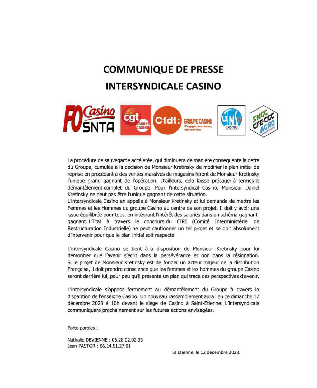 Annonce radio et communiqués de presse. Annonce radio et communiqués de presse.