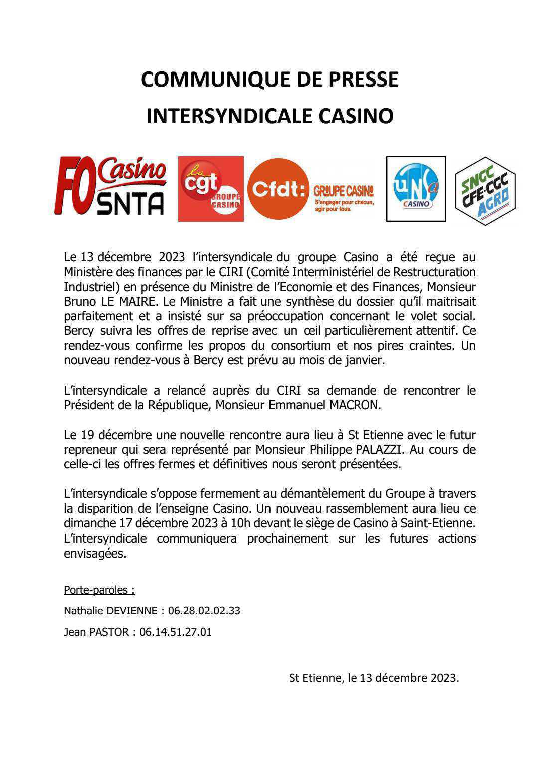 Annonce radio et communiqués de presse. Annonce radio et communiqués de presse.