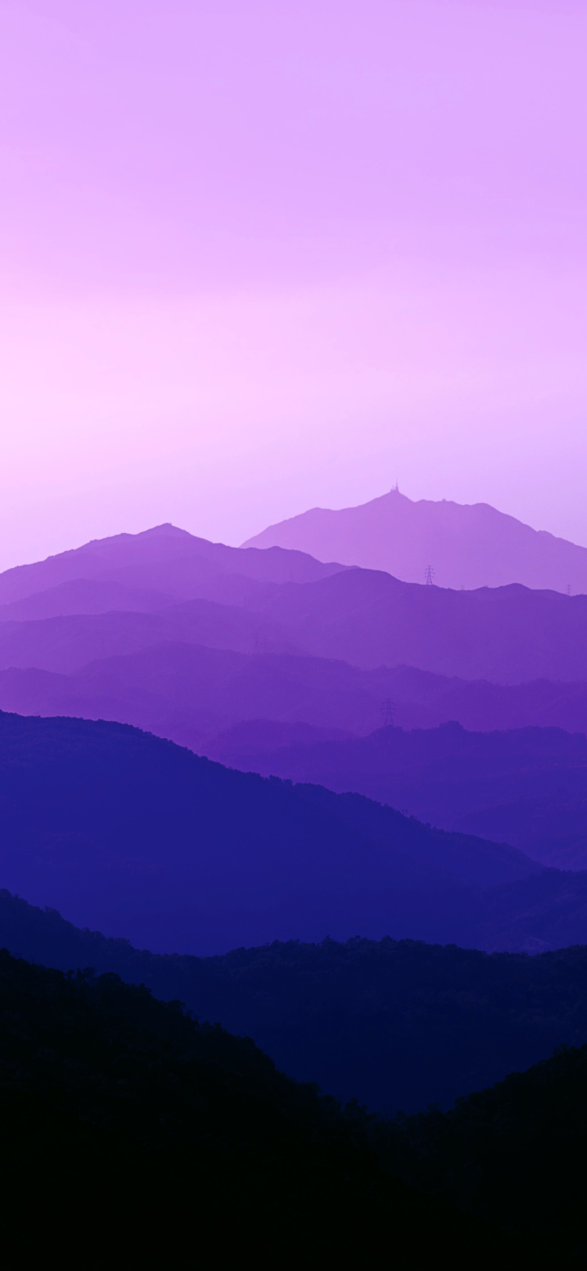 Mountains-purple-gradient-sunset-iPhone-wallpaper