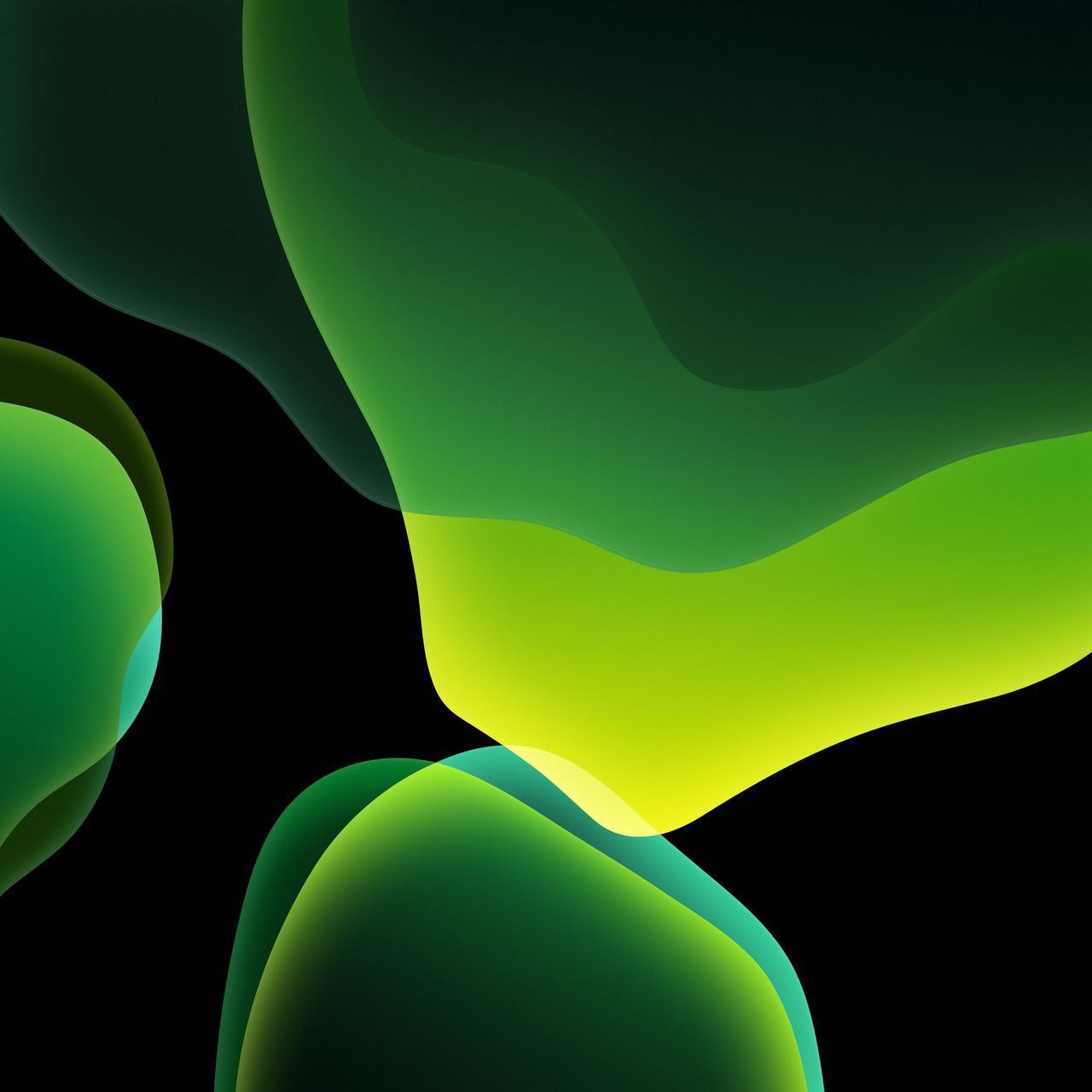 iOS13 Green Dark Wallpaper 