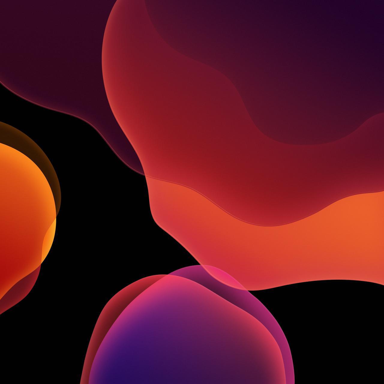 iOS13 Red Dark Wallpaper