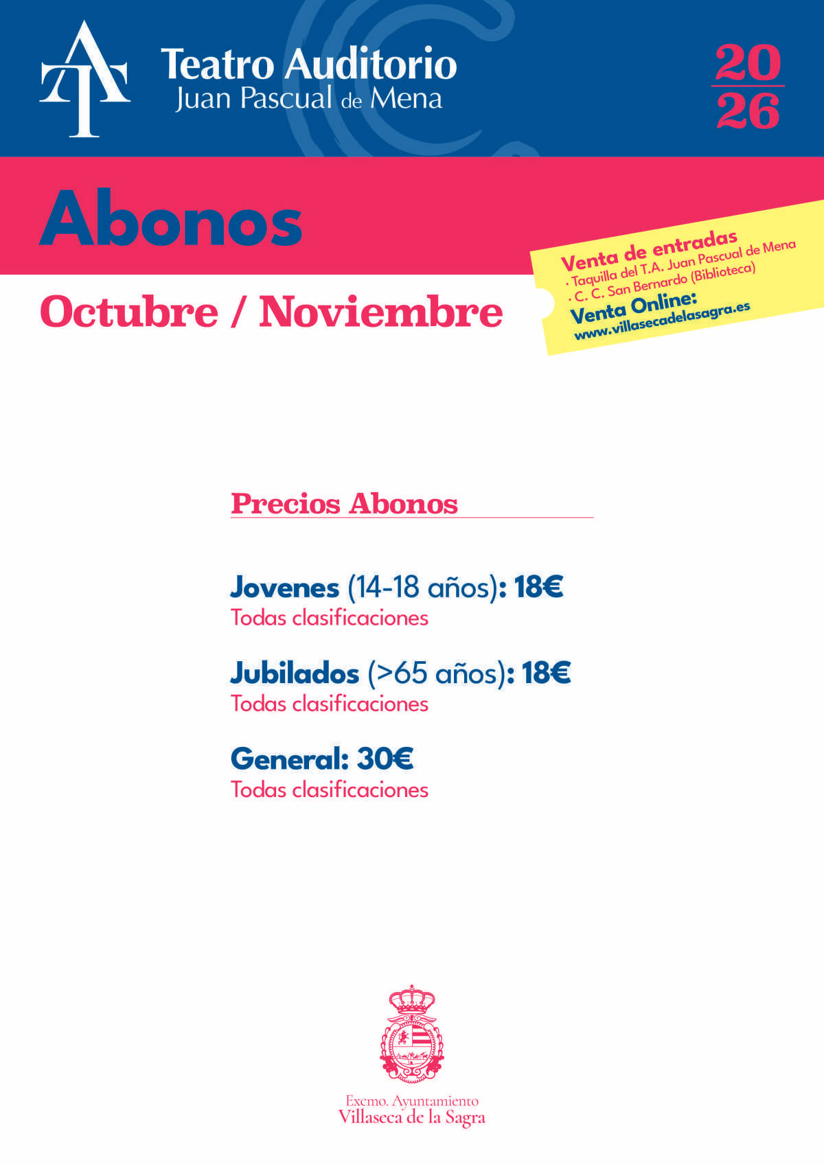 📢 ¡Mañana, 24 de septiembre, comienza la venta de abonos!