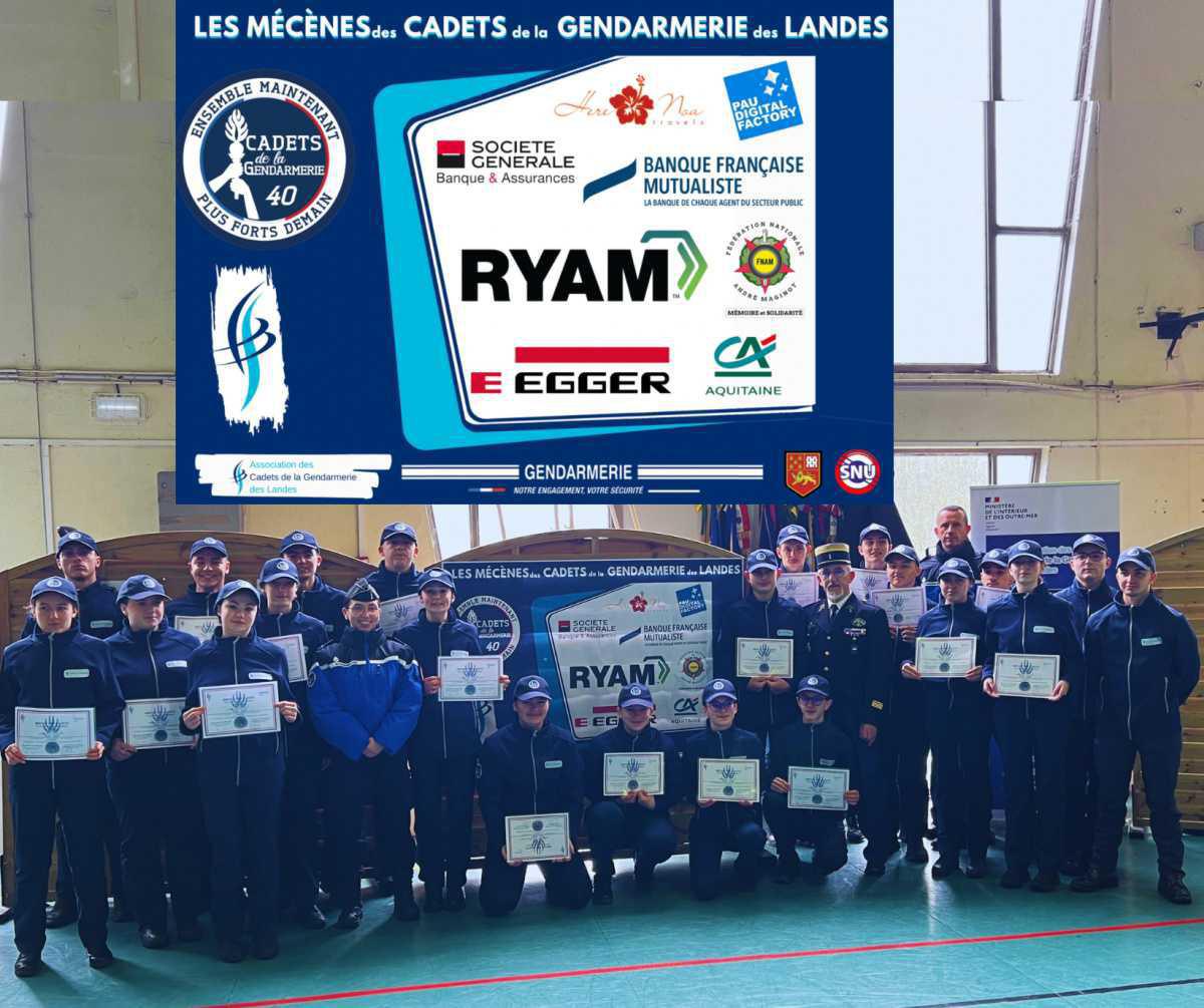 Formation des Cadets de la Gendarmerie des Landes 23 février 2024