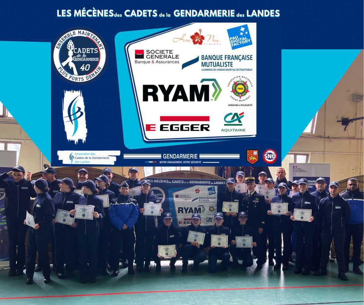 Formation des Cadets de la Gendarmerie des Landes 23 février 2024