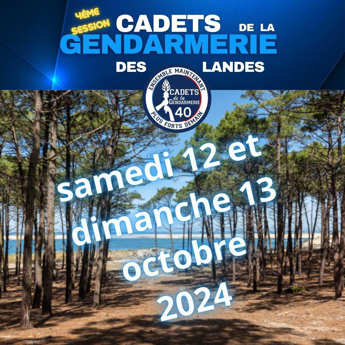Samedi 12 octobre 2024 lancement de la formation 2024/2025 des Cadets Gendarmerie des Landes