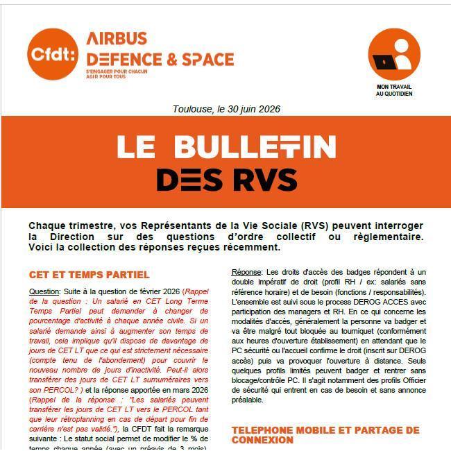 🆕 Le bulletin des RVS 🆕 Le bulletin des RVS