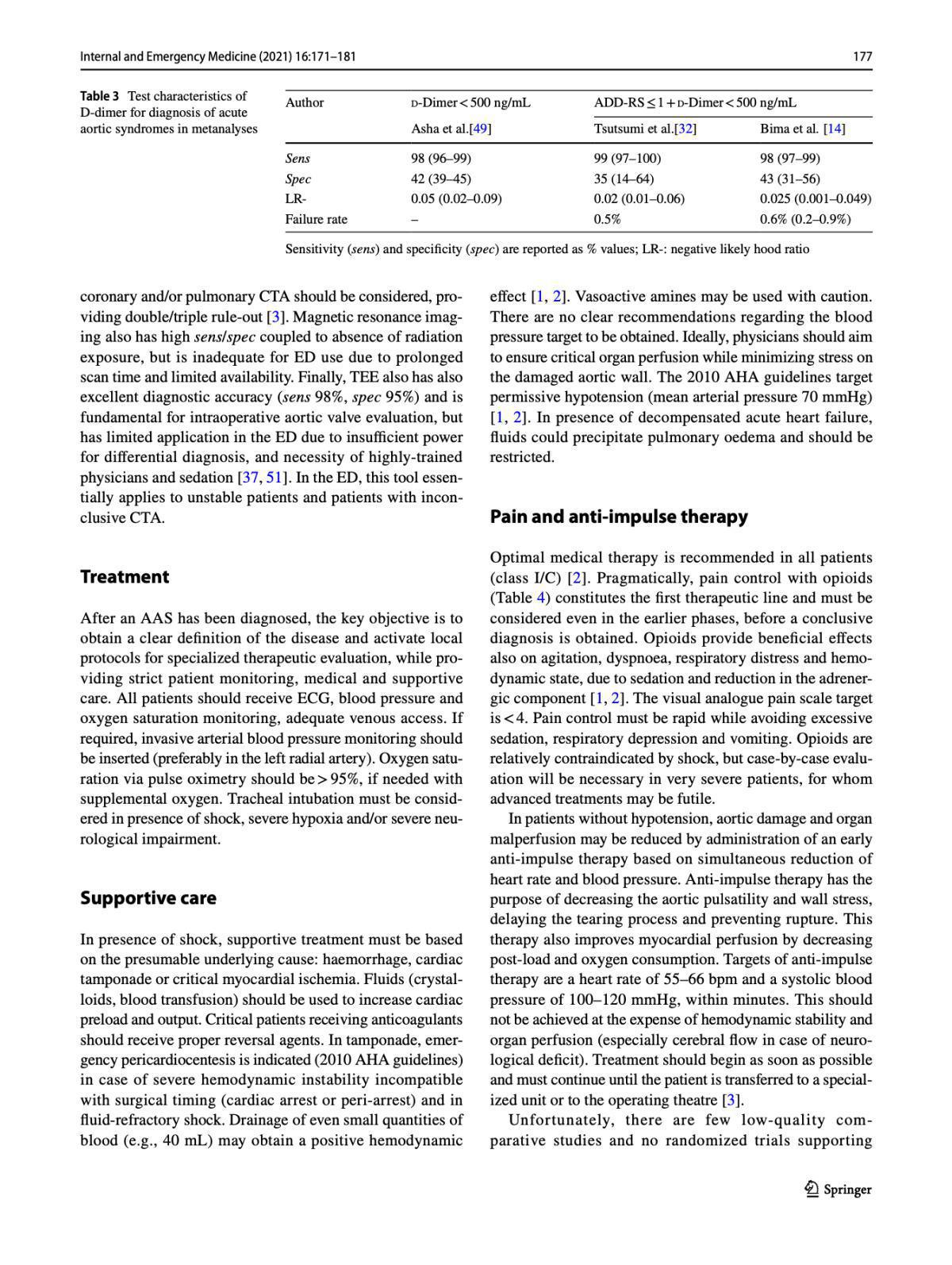 Diagnosis and management of acute aortic syndromes in the emergency department