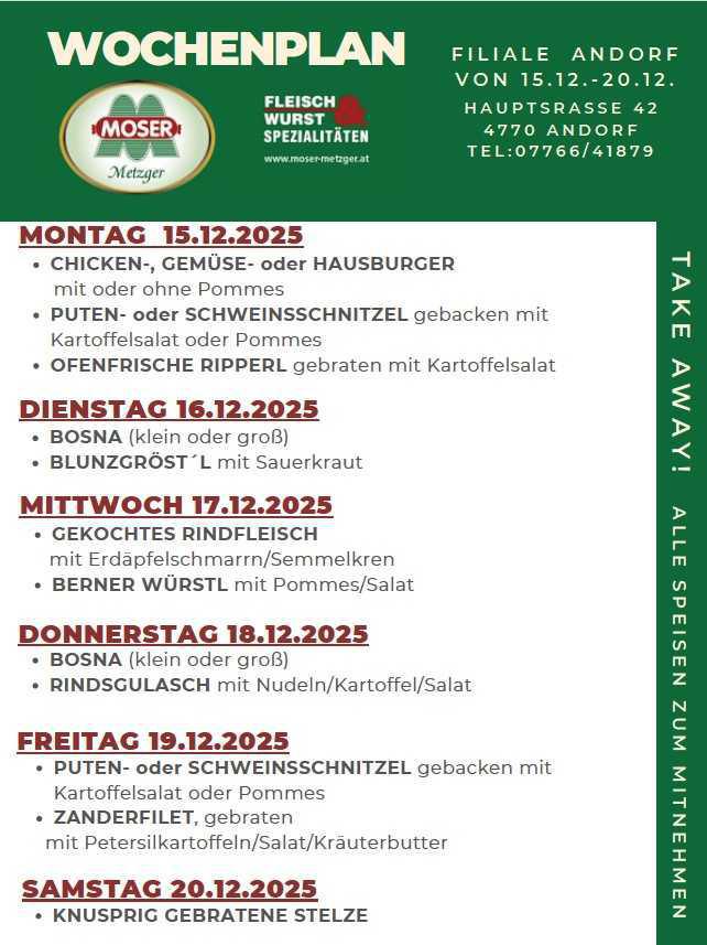 Moser Mittagsmenü