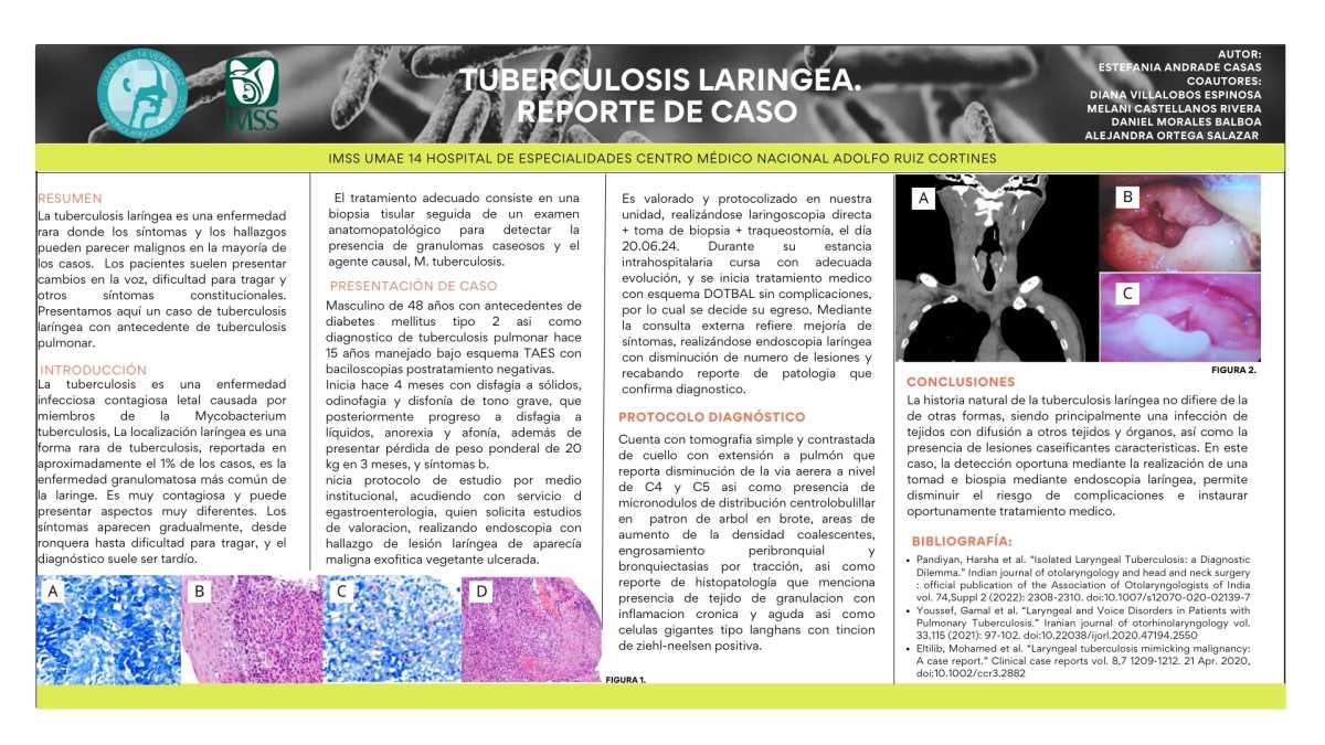 CNUM 25 - TUBERCULOSIS LARÍNGEA. REPORTE DE CASO.