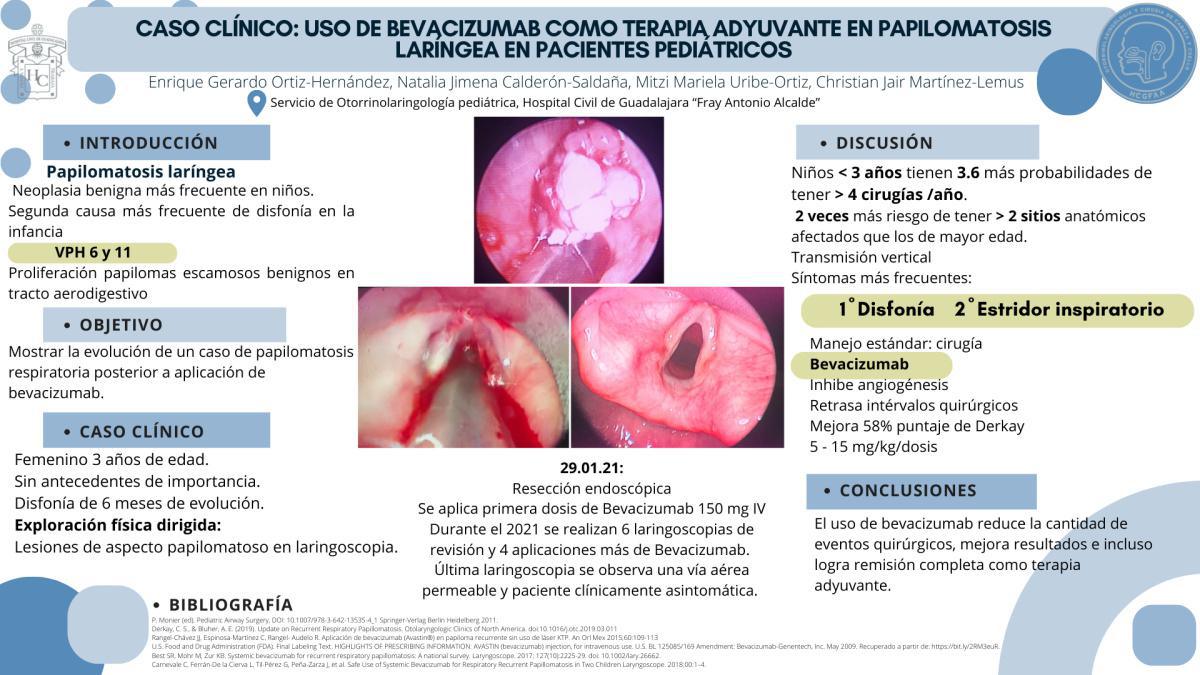 CNUM 45 - RESULTADO DE PACIENTE PEDIATRICO CON PAPILOMATOSIS LARINGEA Y TERAPIA CON BEVACIZUMAB